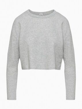 Aritzia TNA Baby Waffle Knit Long Sleeve Top XS Grey Matching Sweatpants Availab